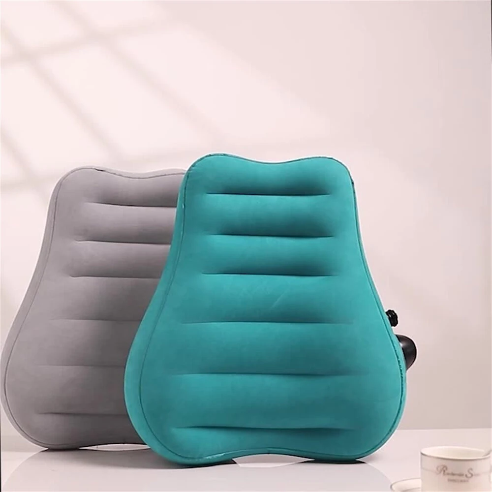 (image for) IPRee Ergonomic Inflatable Lumbar Support Pillow, Press Type Cushion, Enhances Back Comfort During Long-distance Flights Trains & Office Use