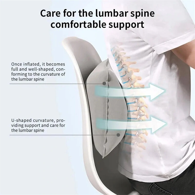 (image for) Portable Folding Inflatable Air Cushion Outdoor Travel Sleeping Camping PVC Neck Stretcher Backrest Airplane Comfortable Pillow